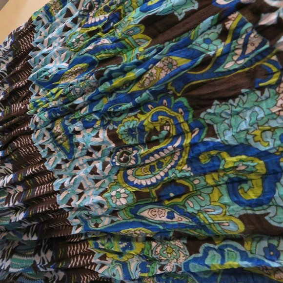 JPR MIDI SKIRT/ LARGE/ KRINKLED POLYESTER/ PAISLEY - Picture 5 of 7